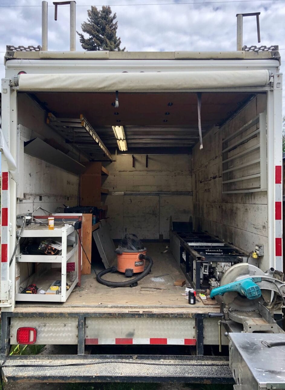 back of the work truck