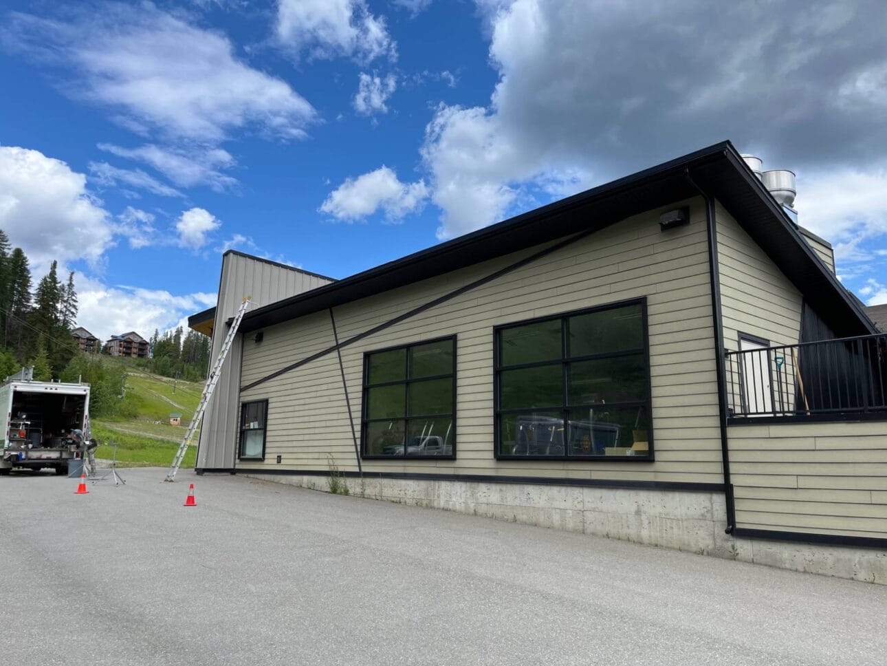 parking lot side of building